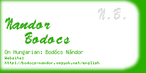 nandor bodocs business card