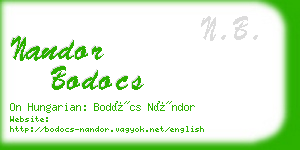 nandor bodocs business card